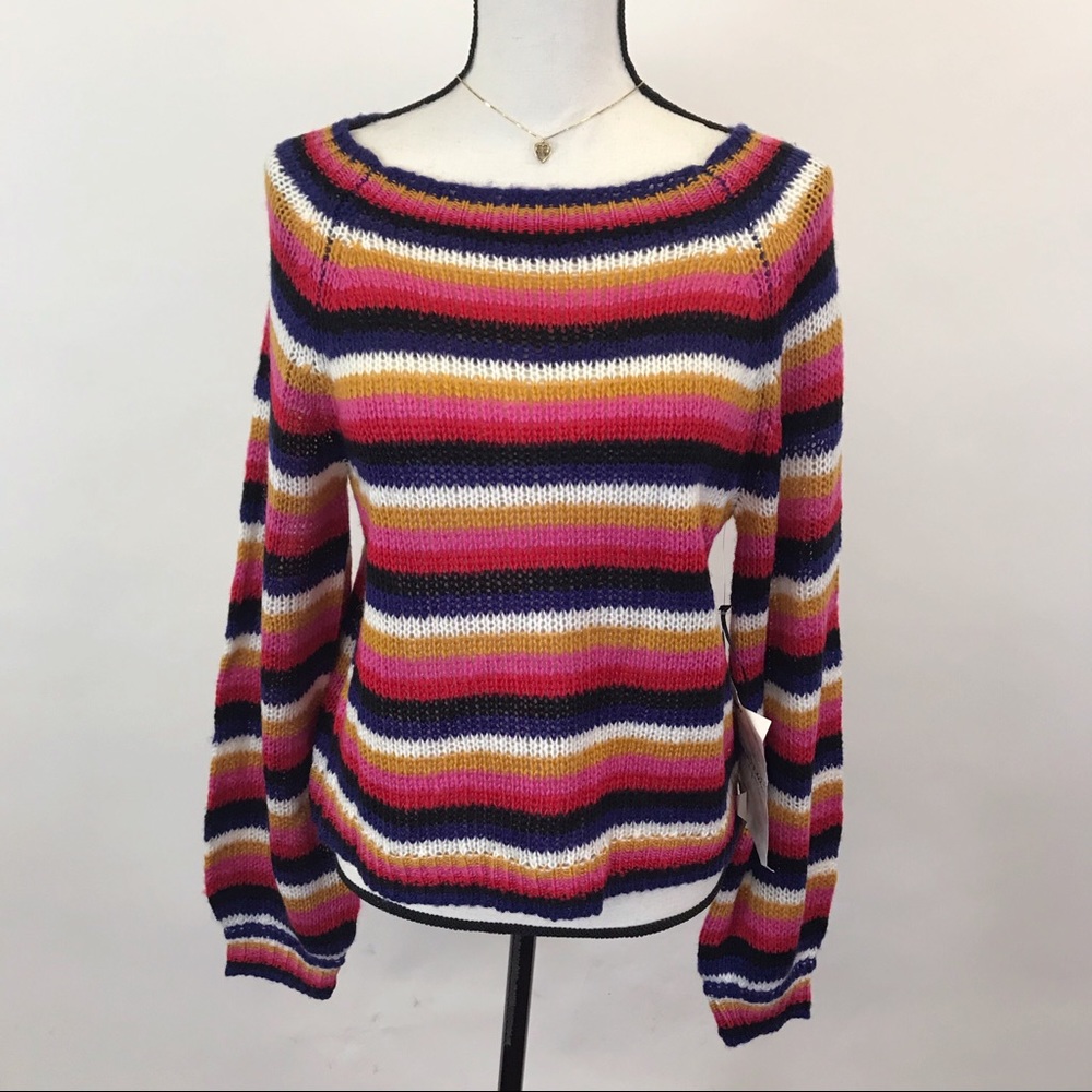 NWT Crave Fame Colorful striped sweater M